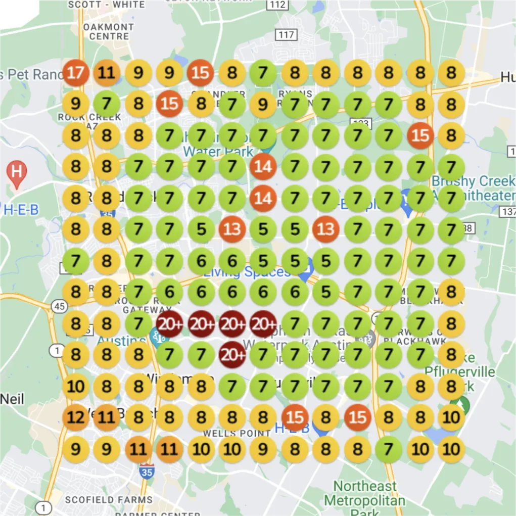Before: Low Google Maps visibility