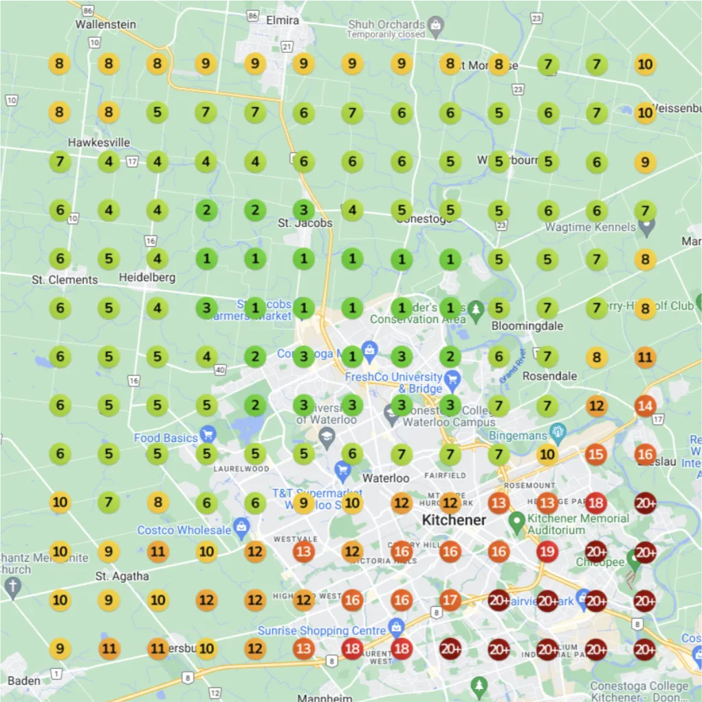 Before: Low Google Maps visibility