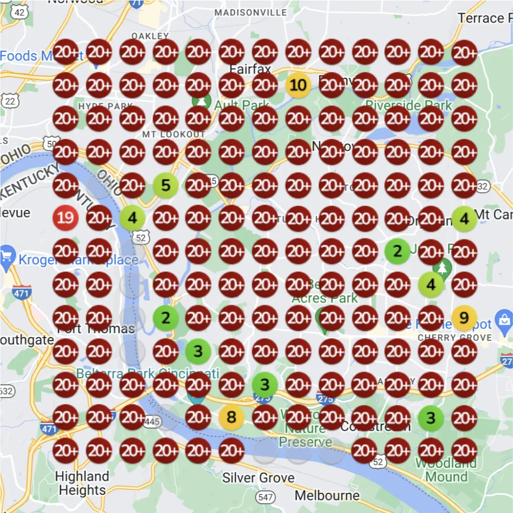 Before: Low Google Maps visibility