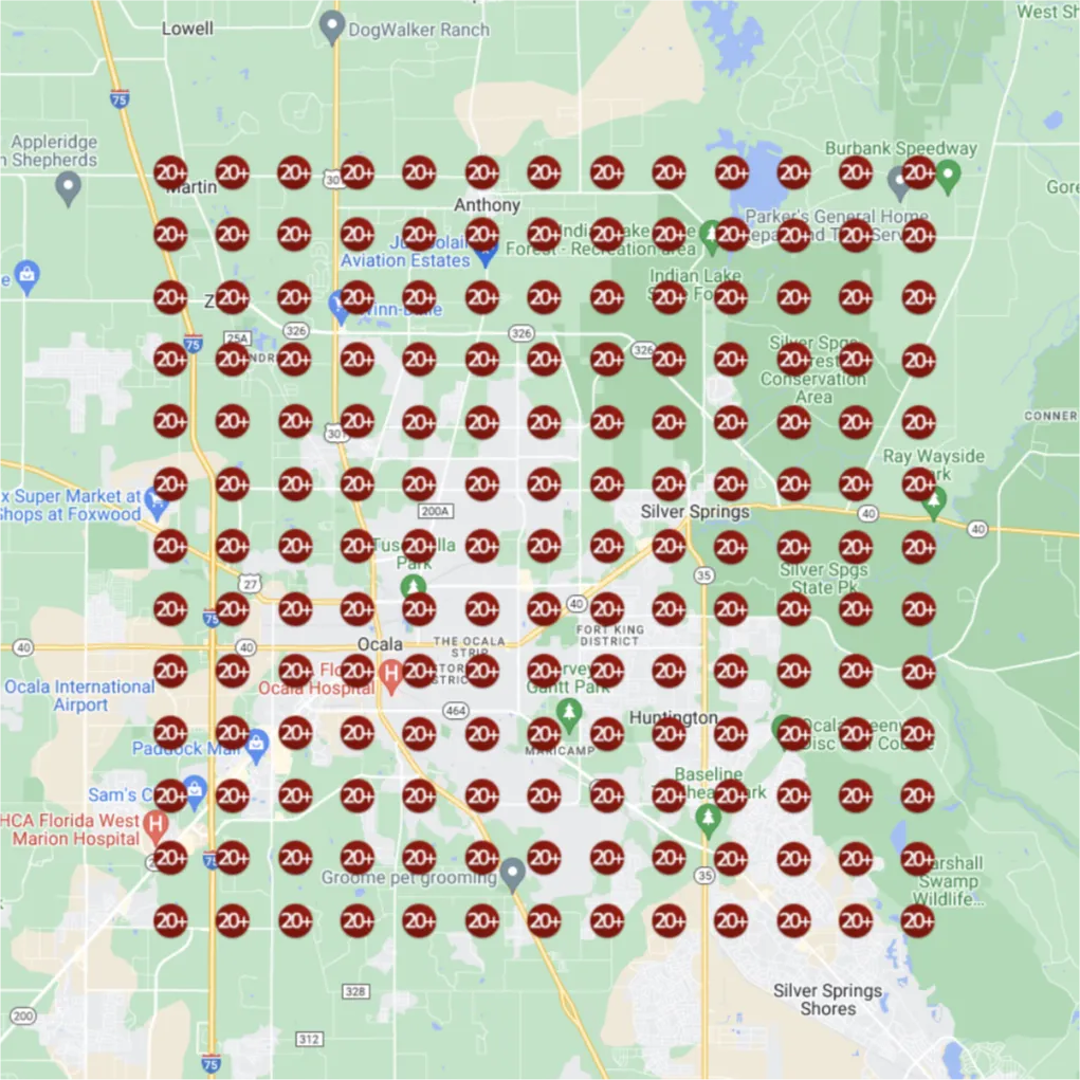 Before: Low Google Maps visibility