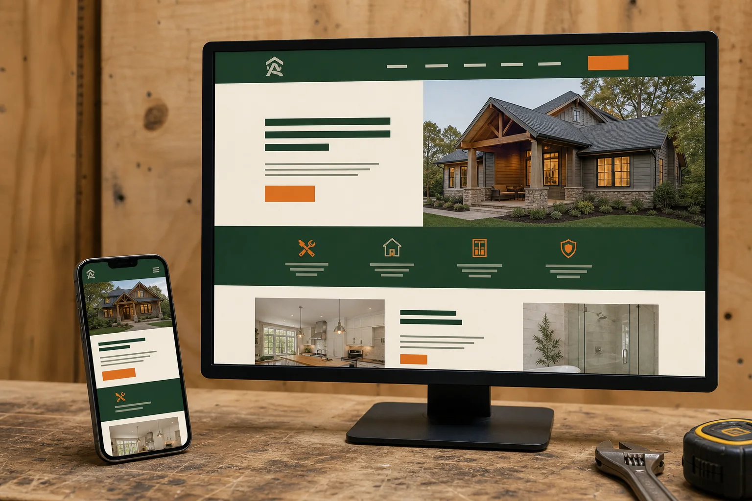 Desktop and mobile home service website design